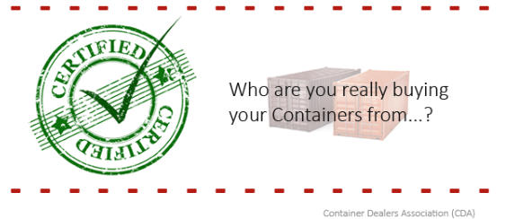Certified shipping container dearler from the Container Dealers Association.